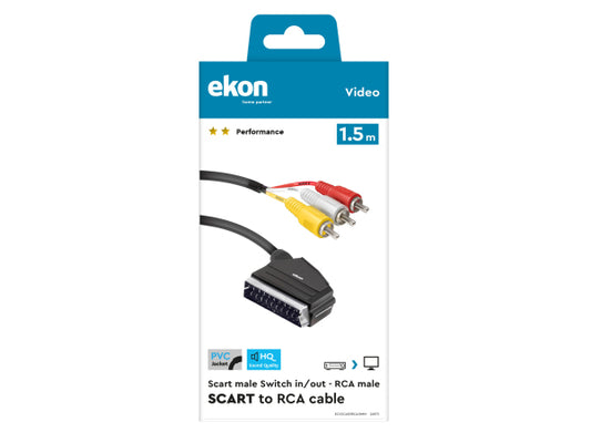 EKON Scart - RCA Kabel mit Schalter