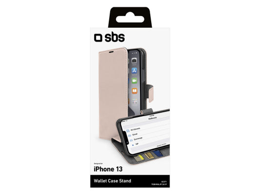 SBS Book Case Wallet für iPhone 14/13 mit Standfunktion
