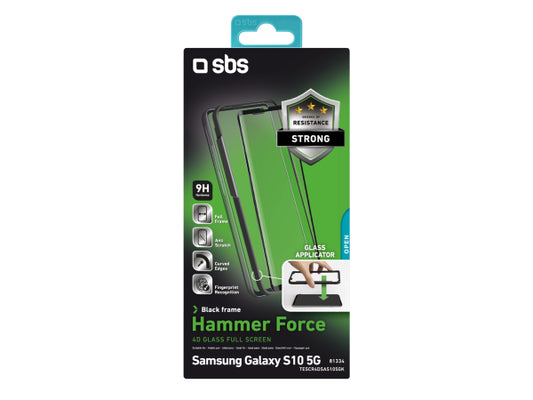 SBS Glass Screen Protector 4D Full Screen für Samsung Galaxy S10 5G mit Applikator