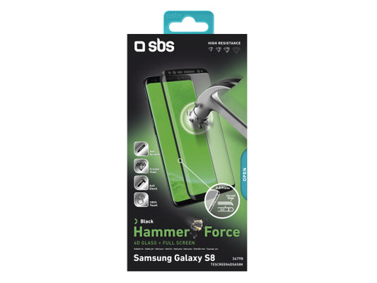 SBS Glas Displayschutz 4D für Samsung Galaxy S8