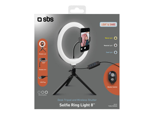 SBS Stativ Selfie Ring Light 20cm