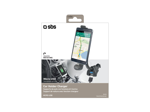 SBS Autohalterung mit Micro-USB-Anschluss und USB-Port für Smartphones bis 5,5" Kaufuniversum - SBS Autohalterung mit Micro-USB-Anschluss und USB-Port für Smartphones bis 5,5"