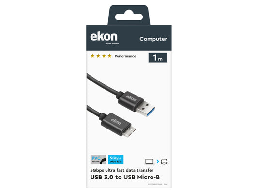EKON USB 3.0 Typ A Stecker - Micro USB Typ B Stecker Kabel