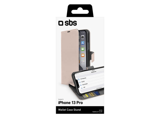 SBS Book Case Wallet für iPhone 13 Pro mit Standfunktion