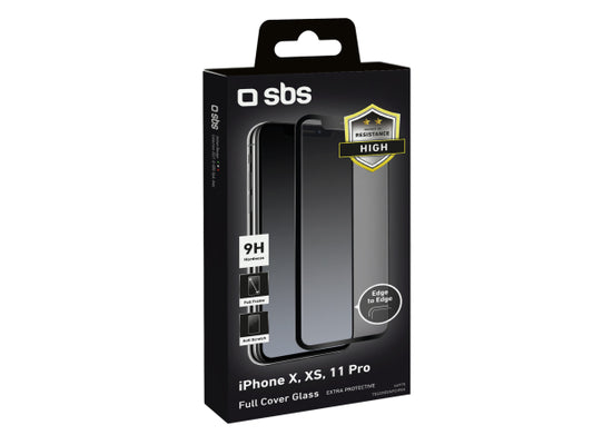 SBS Glas Displayschutz Full Cover für iPhone 11 Pro/XS/X