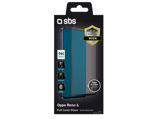SBS Glas Displayschutz Full Cover für Oppo Reno 6 4G