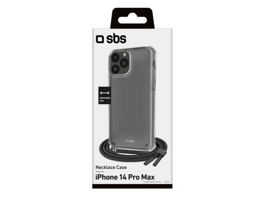 SBS Transparente Hülle mit farbigem Umhängeband für das iPhone 14 Pro Max