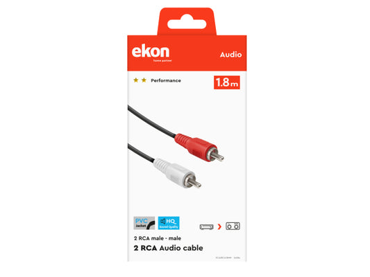 EKON Audiokabel 2 RCA-Stecker auf 2 RCA-Stecker