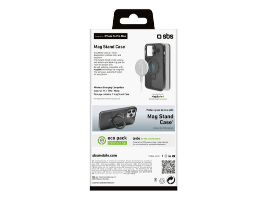 SBS MagSafe-kompatible Ladehülle mit Metallverarbeitung und Ring mit Standfunktion für iPhone 14 Pro Max