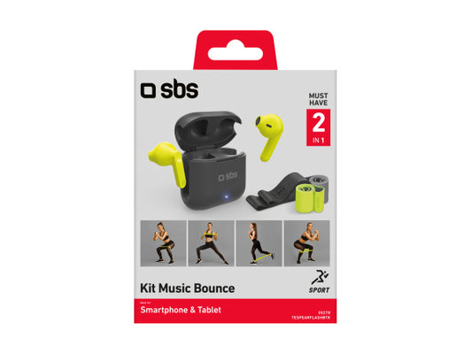 SBS Kit mit drahtlosen TWS-Ohrhörern und elastischen Fitnessbändern