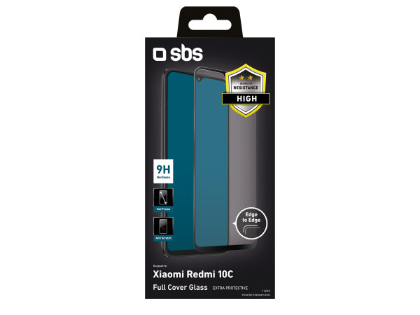 SBS Glas Displayschutz Full Cover für Xiaomi Redmi 10C Kaufuniversum - SBS Glas Displayschutz Full Cover für Xiaomi Redmi 10C