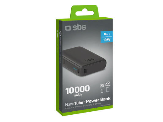 SBS Powerbank 10.000mAh, 2x Typ-C + USB , 10W, schwarz