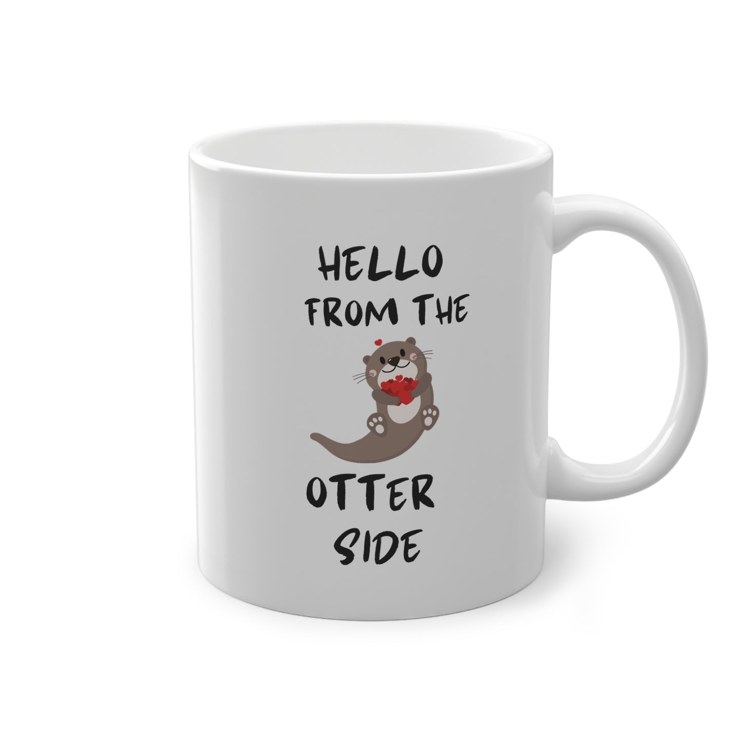 Kaufuniversum - Hello from the Otter Side Mug | Cute Otter Coffee Cup, Funny Animal Pun Gift, Adorable Tea Mug for Otter Lovers