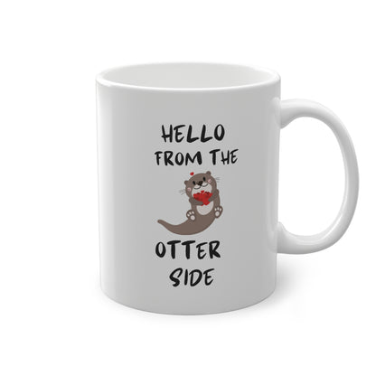 Hello from the Otter Side Mug | Cute Otter Coffee Cup, Funny Animal Pun Gift, Adorable Tea Mug for Otter Lovers