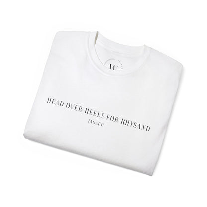 Read Over Heels for Rhysand (Again) | Bookish Shirt | Romantasy Lover Tee | Night Court Aesthetic | Fae Fantasy Merch | Book Boyfriend Gift