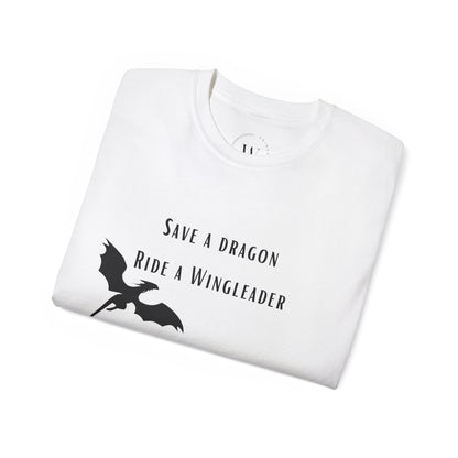 Save a Dragon Ride a Wingleader T-Shirt |  Xaden Riorson | Fourth Wing, Iron Flame, Onyx Storm Fans | Romantasy Tee | Book Boyfriend