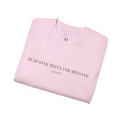 Read Over Heels for Rhysand (Again) | Bookish Shirt | Romantasy Lover Tee | Night Court Aesthetic | Fae Fantasy Merch | Book Boyfriend Gift