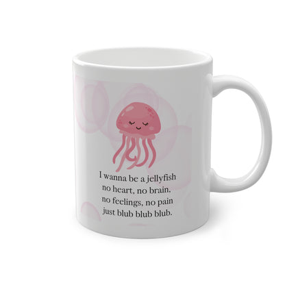 Playful Jellyfish Mug, Cute Coffee Cup for Nautical Lovers, Fun Gift for Friends, Beach Vibes, Ocean Decor, Quirky Kitchenware