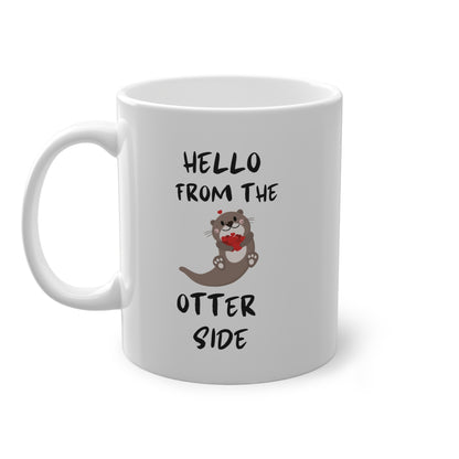 Hello from the Otter Side Mug | Cute Otter Coffee Cup, Funny Animal Pun Gift, Adorable Tea Mug for Otter Lovers