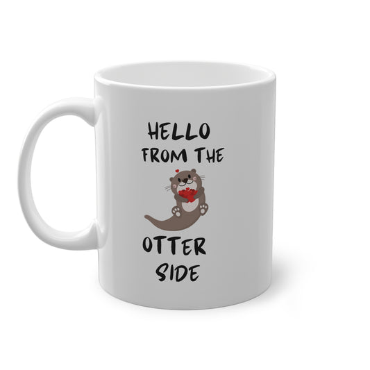 Kaufuniversum - Hello from the Otter Side Mug | Cute Otter Coffee Cup, Funny Animal Pun Gift, Adorable Tea Mug for Otter Lovers