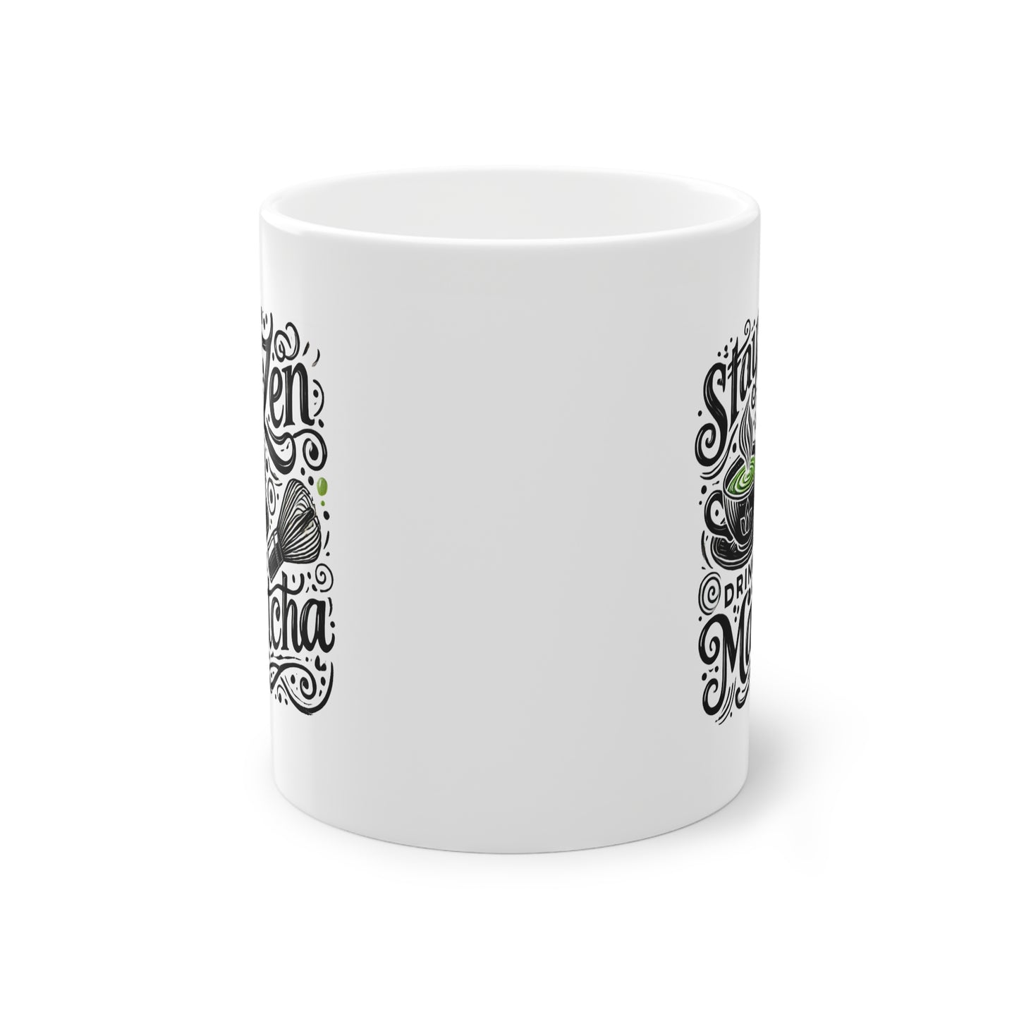 Kaufuniversum - Stay Zen, Drink Matcha Mug  Tranquil Ceramic Tea Cup | Mindful & Aesthetic Gift for Matcha Lovers