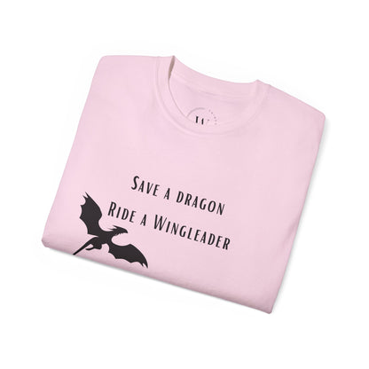 Save a Dragon Ride a Wingleader T-Shirt |  Xaden Riorson | Fourth Wing, Iron Flame, Onyx Storm Fans | Romantasy Tee | Book Boyfriend