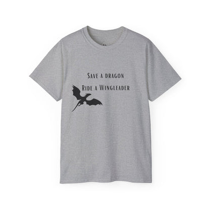 Save a Dragon Ride a Wingleader T-Shirt |  Xaden Riorson | Fourth Wing, Iron Flame, Onyx Storm Fans | Romantasy Tee | Book Boyfriend