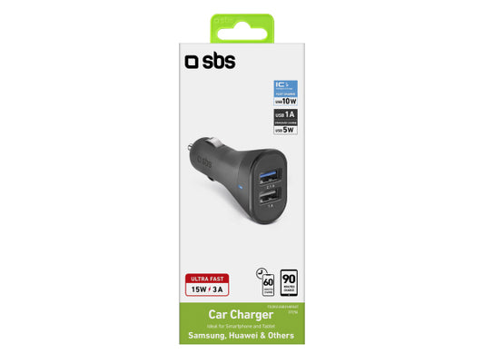 SBS Auto-Ladegerät 3100 mAh mit 2 USB-Ausgängen