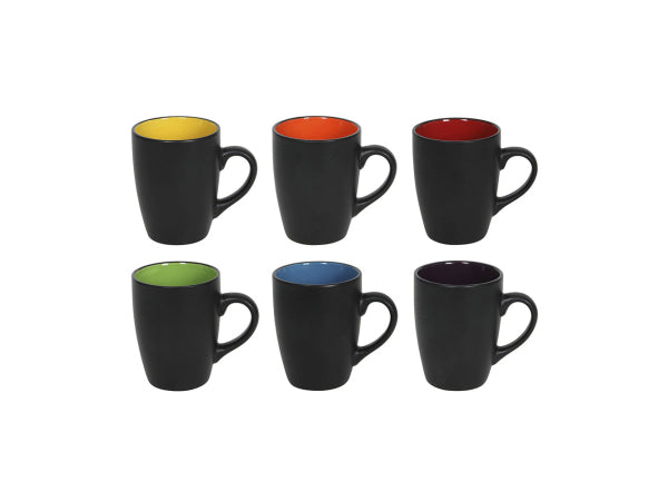 Kaufuniversum - Tavola Tasse 340ml schwarz innen farbig 6 Stück