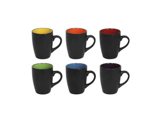 Kaufuniversum - Tavola Tasse 340ml schwarz innen farbig 6 Stück