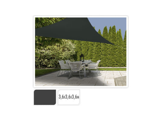 FS-STAR Sonnensegel 3.6x3.6 x 3.6m schwarz