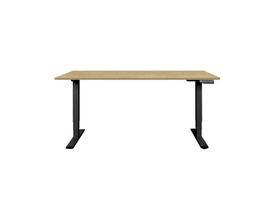 CONTINI höhenverstellbarer Bürotisch 2.0x0.9m Eiche / Gestell ET225E schwarz RAL 9005