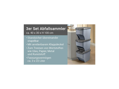 WeberHome Recycling Tower 3er mehrfarbig