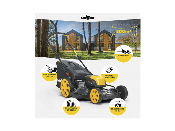 Kaufuniversum - MOWOX Akku-Rasenmäher EM 4640 SX-Li 40V