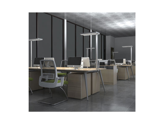 CONTINI LED Büro-Leuchte mit Tischklemme Flare dimmbar silber