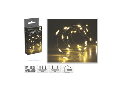 FS-STAR LED Lichterkette micro LED 20 warm-weiss Silberdraht
