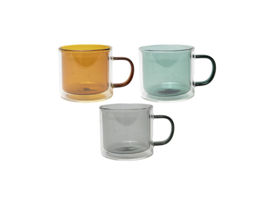Tavola farbiger Doppelglasbecher mit Henkel 240ml 6 Stk.
