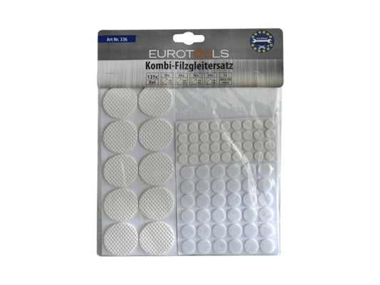 Kaufuniversum - Eurotools Kombi-Möbelgleitersatz 131-teilig Filz+Gummi