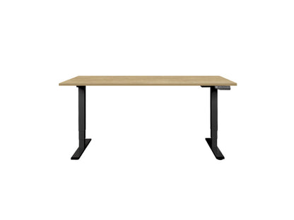 CONTINI höhenverstellbarer Bürotisch 1.8x0.8m Eiche / Gestell schwarz RAL 9005