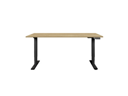 CONTINI höhenverstellbarer Bürotisch 1.6x0.8m Eiche / Gestell ET225E schwarz RAL 9005