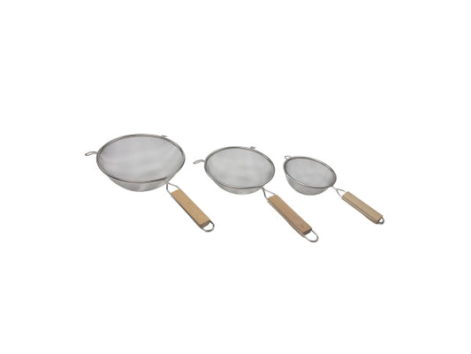 Kaufuniversum - FS-STAR Sieb 3er Set mit Bambusgriff