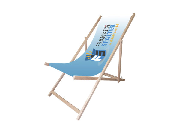Kaufuniversum - FS-STAR Holzliegestuhl ohne Armlehnen mit FSP Druck