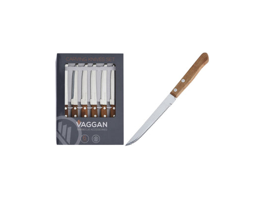 Kaufuniversum - FS-STAR Steakmesser 6Stk. mit Holzgriff
