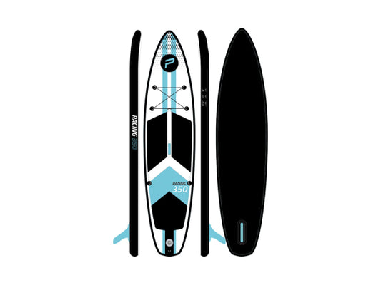 Kaufuniversum - PURE2improve PURE iSUP Racing 350x79x15 cm türkis/schwarz