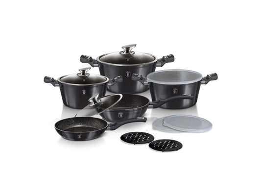 Kaufuniversum - Berlinger Haus 13-teiliges Kochgeschirr-Set Metallic Line Carbon Pro Edition
