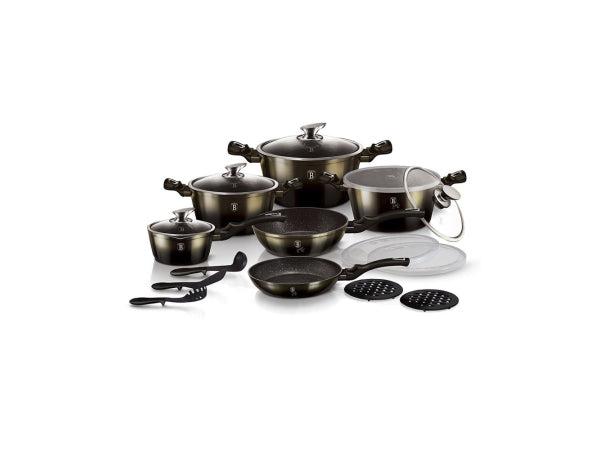 Kaufuniversum - Berlinger Haus 18-teiliges Kochgeschirr-Set Shiny Black Edition
