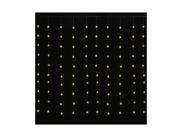 Kaufuniversum - Ekström LED Lichtervorhang Outdoor mit Sternen 100 LED 225x200cm, warm weiss