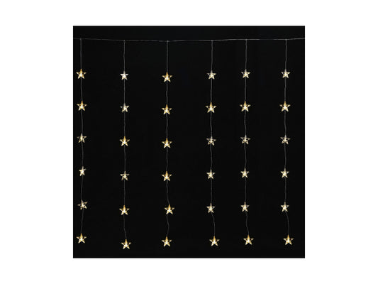 Kaufuniversum - Ekström LED Lichtervorhang Outdoor mit Sternen 48 LED 175x120cm, warm weiss