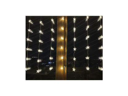 Ekström LED Lichtervorhang Outdoor mit Sternen 48 LED 175x120cm, warm weiss