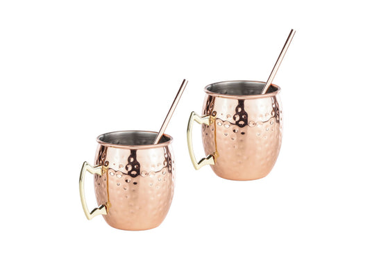 Kaufuniversum - FS-STAR Mule Becher 2er Set inkl. 2 Trinkhalmen